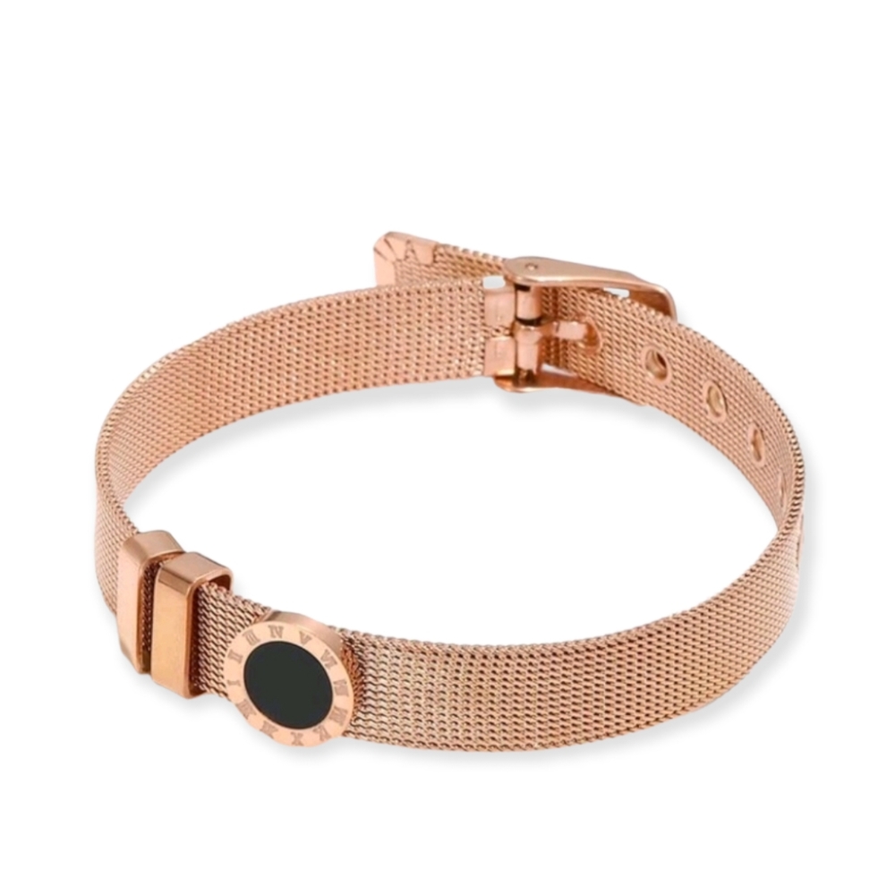 Rose Gold Black Oynx Style Bracelet